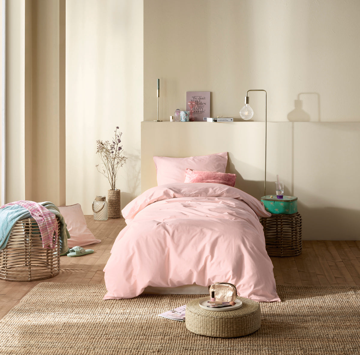 Parure linge de lit basil pearl pink