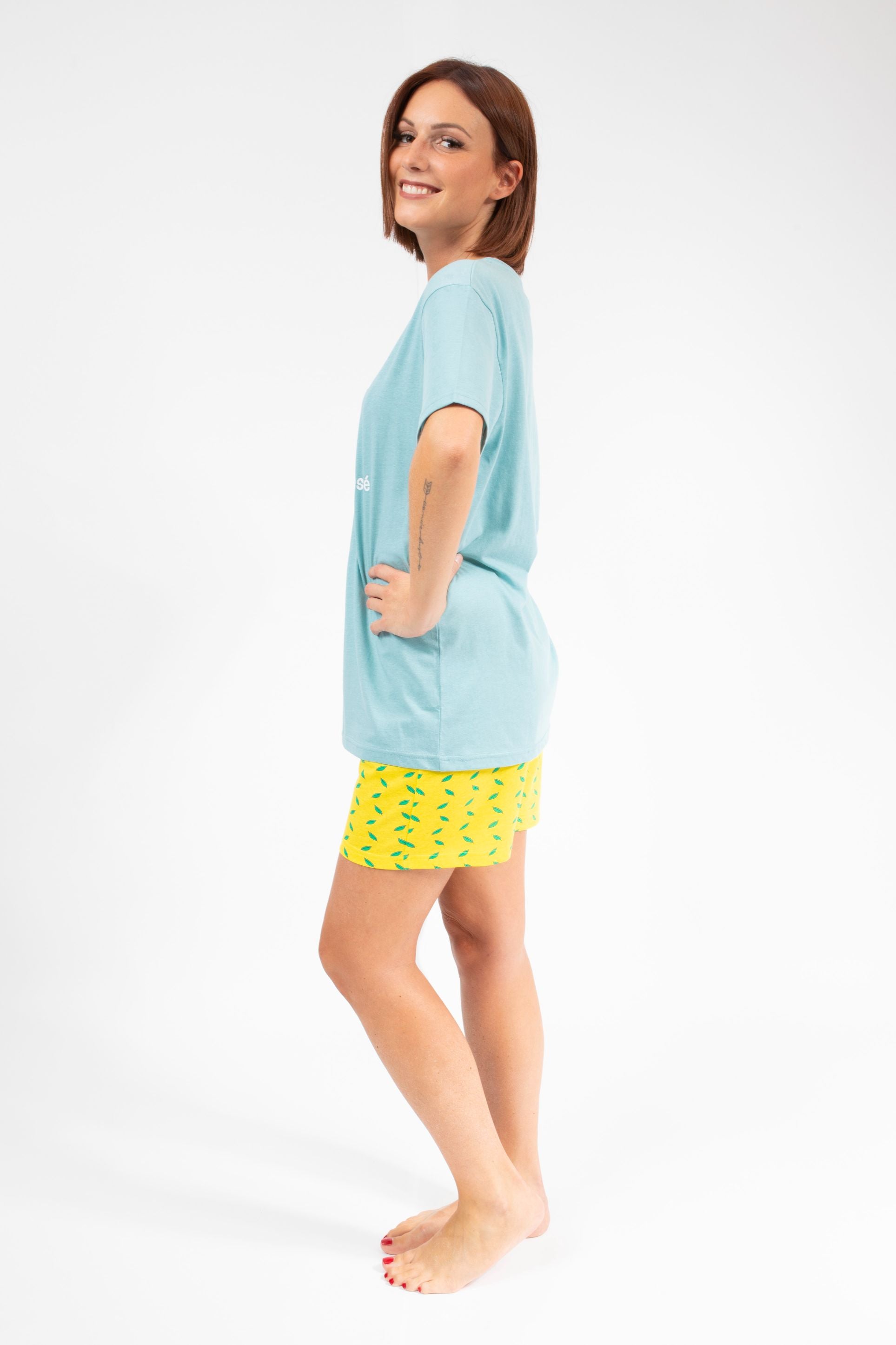Pyjama Short Femme Vert Aquifère