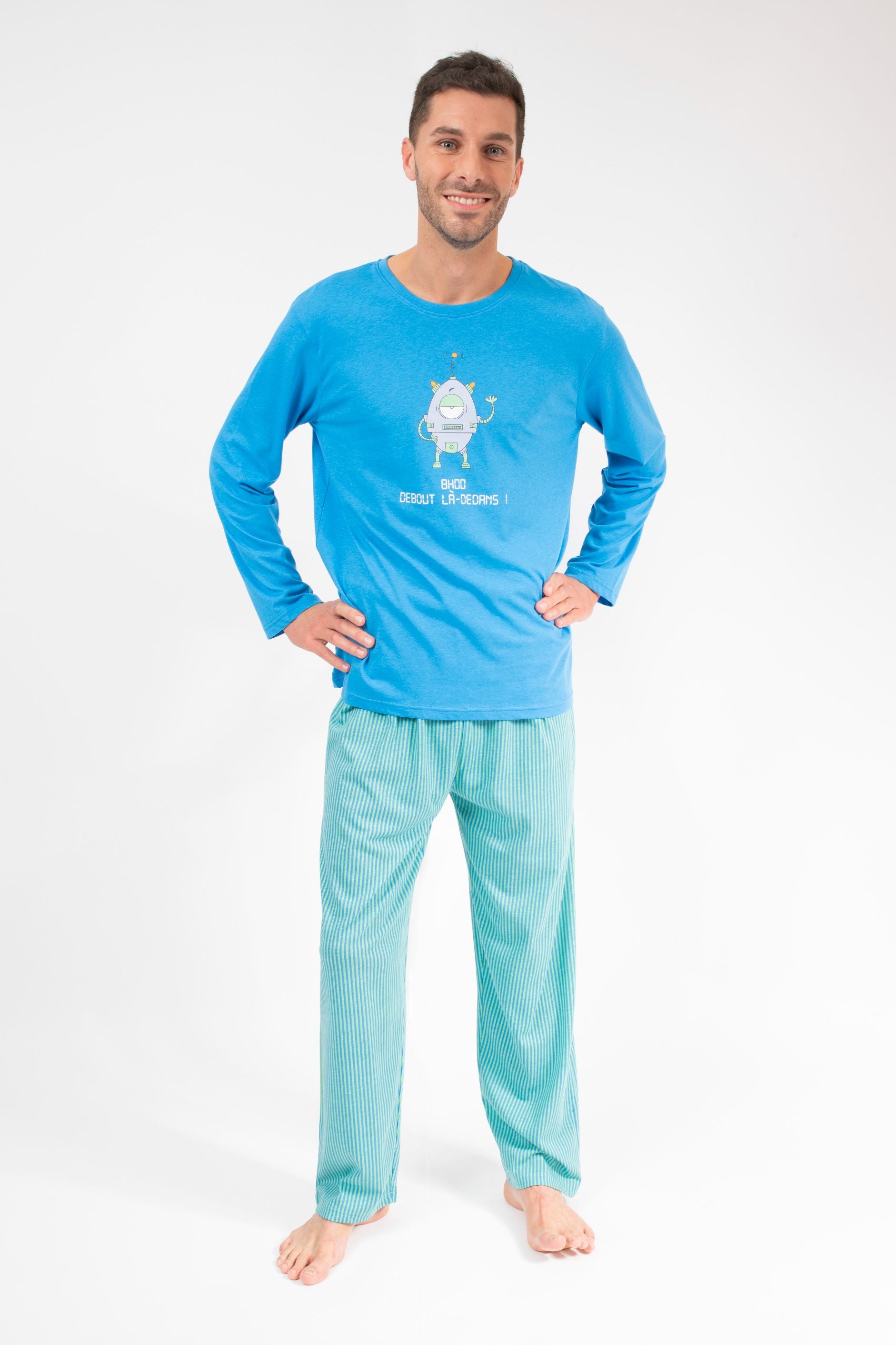 Pyjama Long Homme Bleu Azur