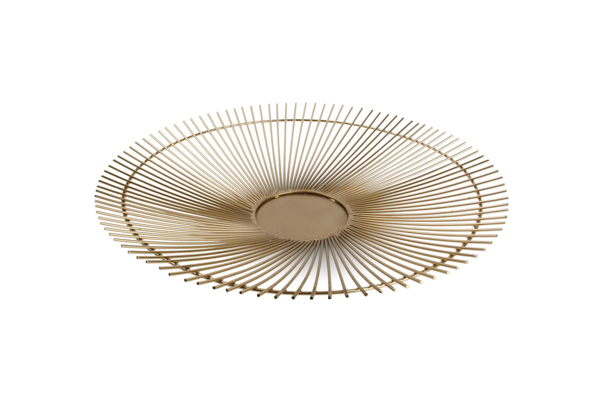 S&P - Panier métallique 40xH5cm or Twisted Iris