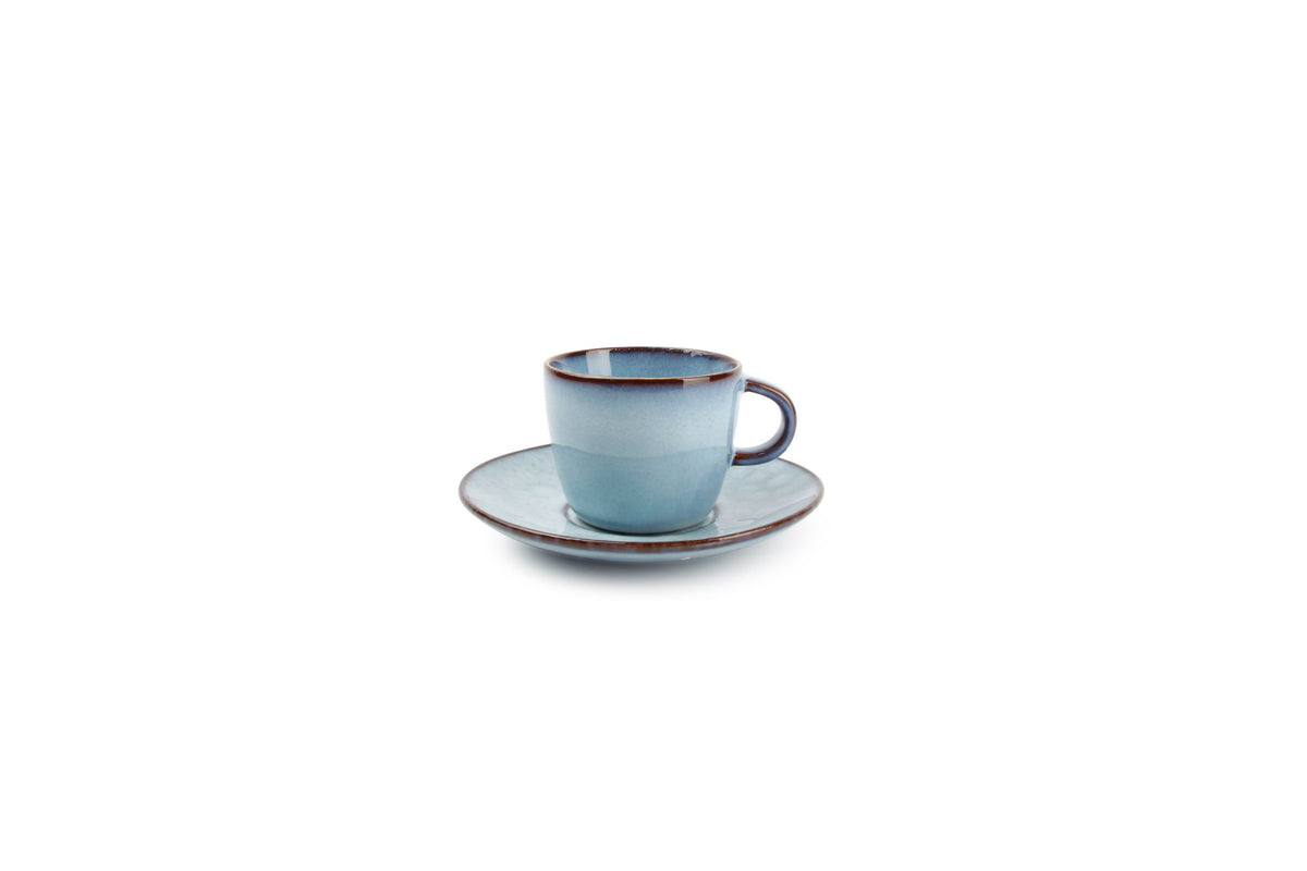 S&P - Tasse à moka 9cl et soucoupe bleu clair Marrakesh - 1 SET - 4 pièces