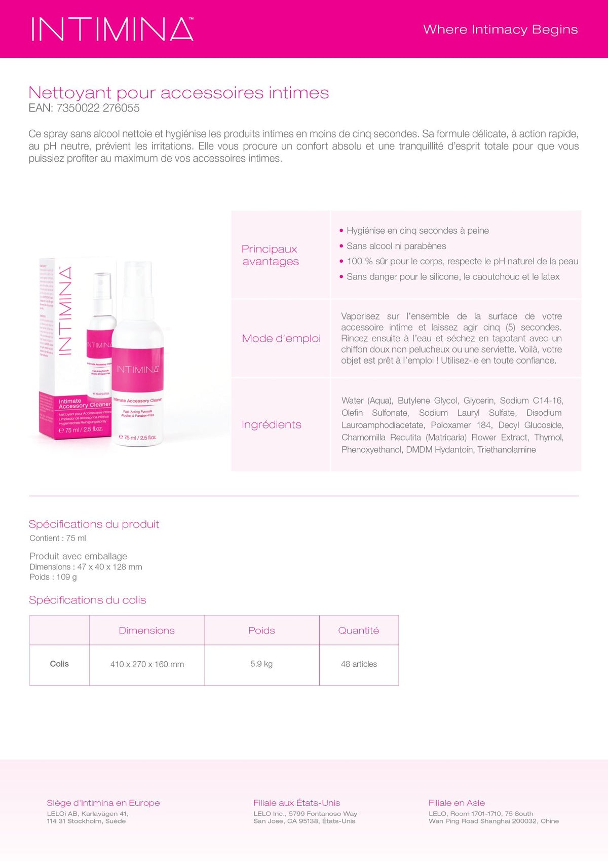 Intimate Accessory Cleaner (75 ml/ 2.5 fl.oz) - ML1(EN/FR/ES/DE)