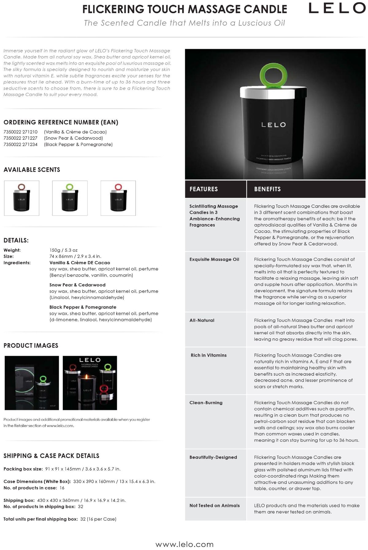 Massage Candle Black Pepper & Pomegranate